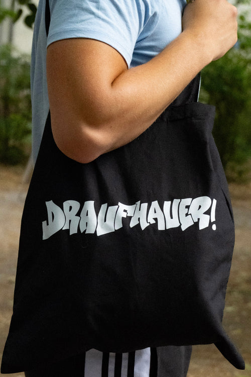 Draufhauer Stoffbeutel Schwarz